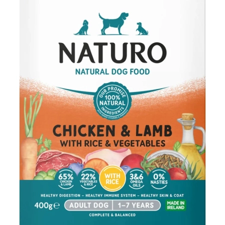 Naturo Adult Kurczak, jagnięcina tacka 400g